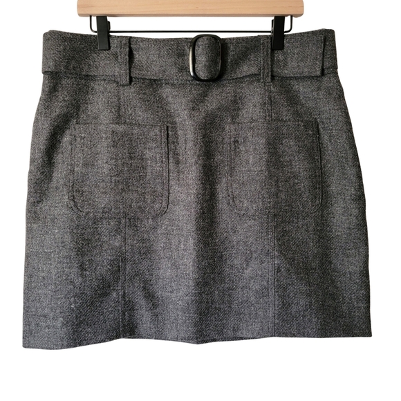 Sezane Gillie Skirt - Charcoal Gray Size FR 44/US 12 - 100% Virgin Wool - Picture 3 of 11